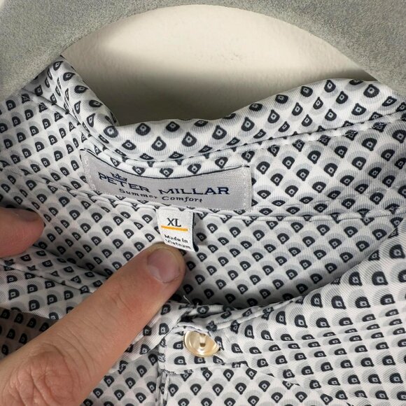 Peter Millar Summer Comfort Performance Golf Polo Geometric XL - Picture 2 of 5